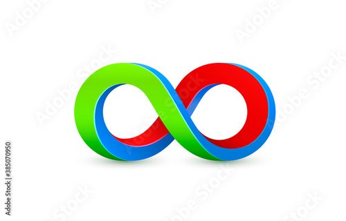 Infinity color icon, sign element geometric, Vector