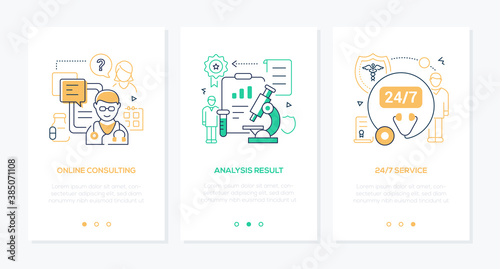 Digital health line design style web banners