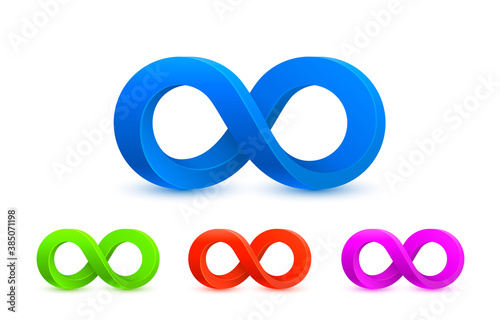 Infinity color icon, sign element graphic, Vector
