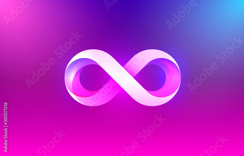 Infinity color icon, sign element geometric, Vector
