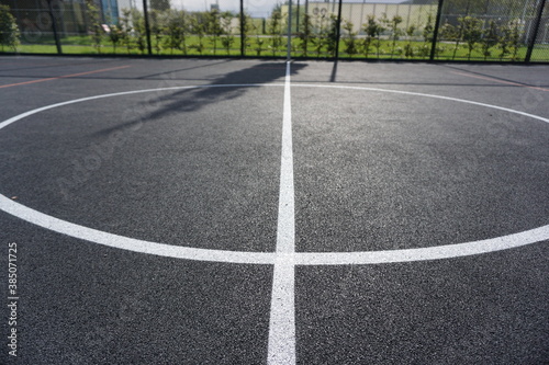 In the middle of the court