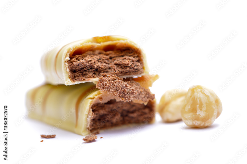 Chocolate bar with filling. Shallow dof Chocolate bar with filling. Shallow dof