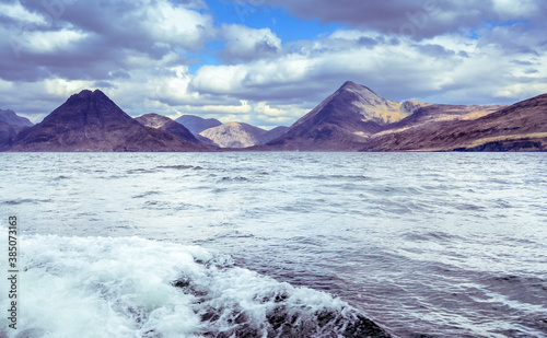 Cuillin mountain range seen from the boat - Isle of Skye