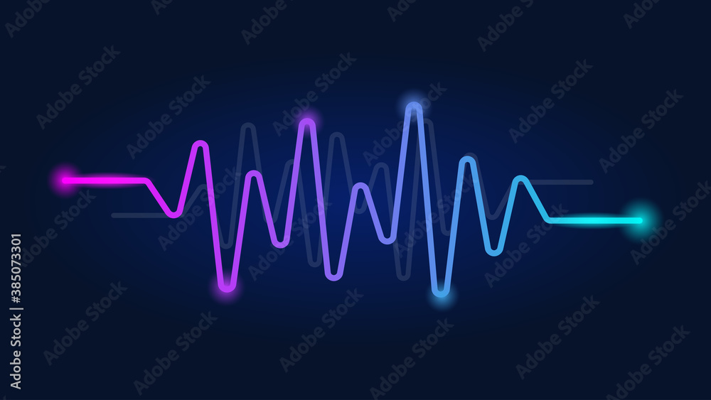 Equalizer sound audio wave multicolor logo flat style vector illustration