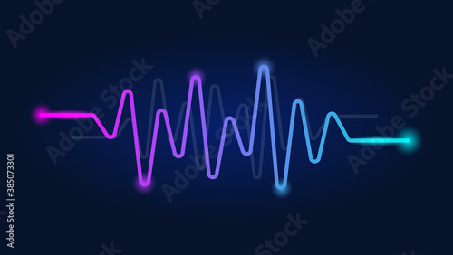 Equalizer sound audio wave multicolor logo flat style vector illustration