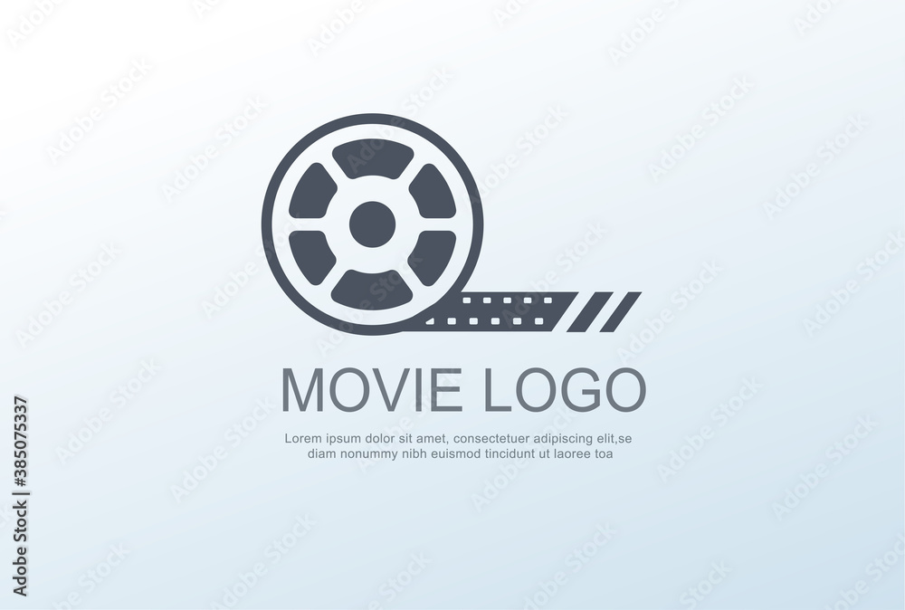 Movie logo design concept. Template web icon for cinema poster, banner, title and film projector. Movie logo design concept. Template web icon for cinema poster, banner, title and film projector.