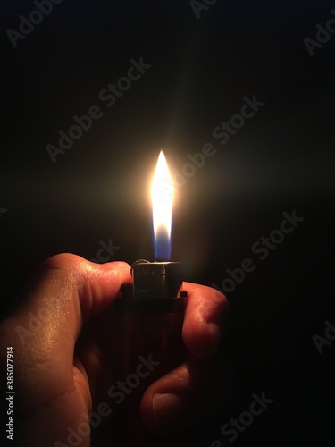 hand with lighter