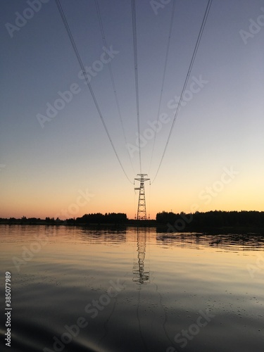 sunset over the river