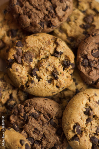Chocolate chip cookies; full frame 