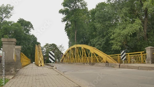 Silute Yellow Bridge Over the Sysa River. photo