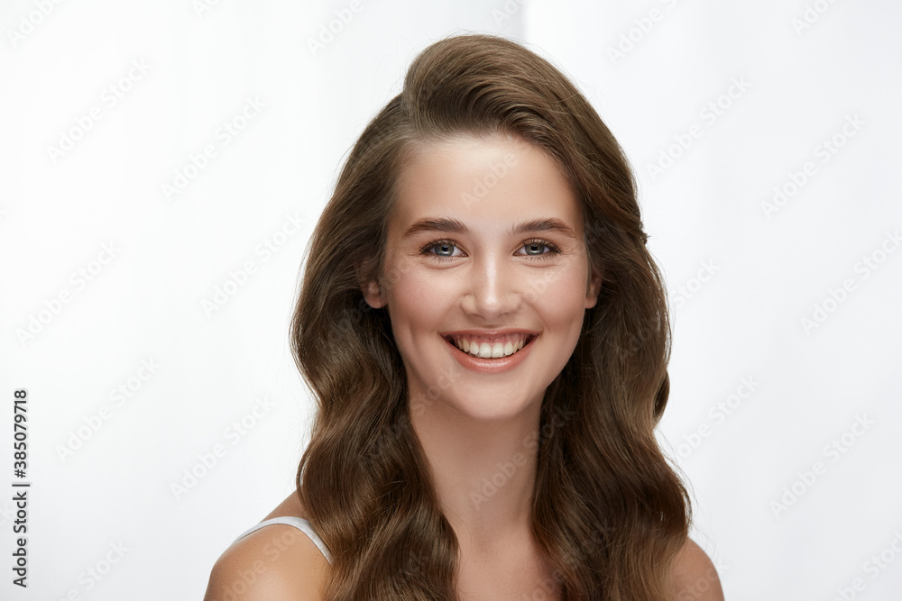 portrait of beautiful girl with perfect curly hair and lovely smile portrait of beautiful girl with perfect curly hair and lovely smile