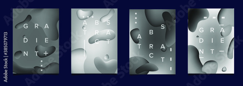 Abstract geometric shapes like in lava lamp. Futuristic cover with liquid organic smooth blobs.