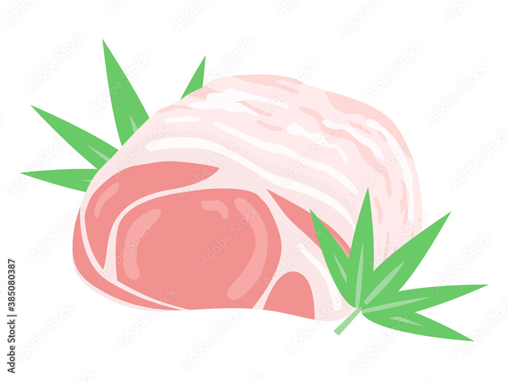 Φωτογραφία 生の豚肉のブロックのイラスト
