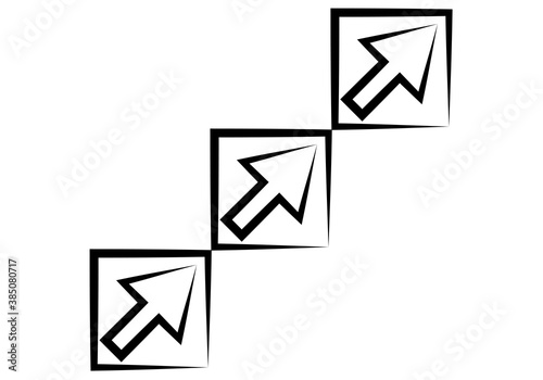 Icono de escalones con flechas.