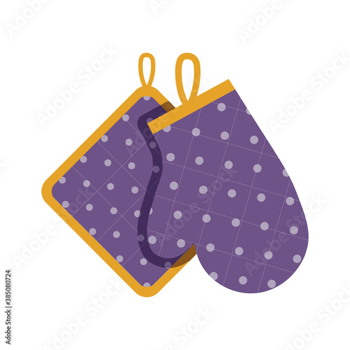 Cooking Glove and Kitchen Towel Flat Icon