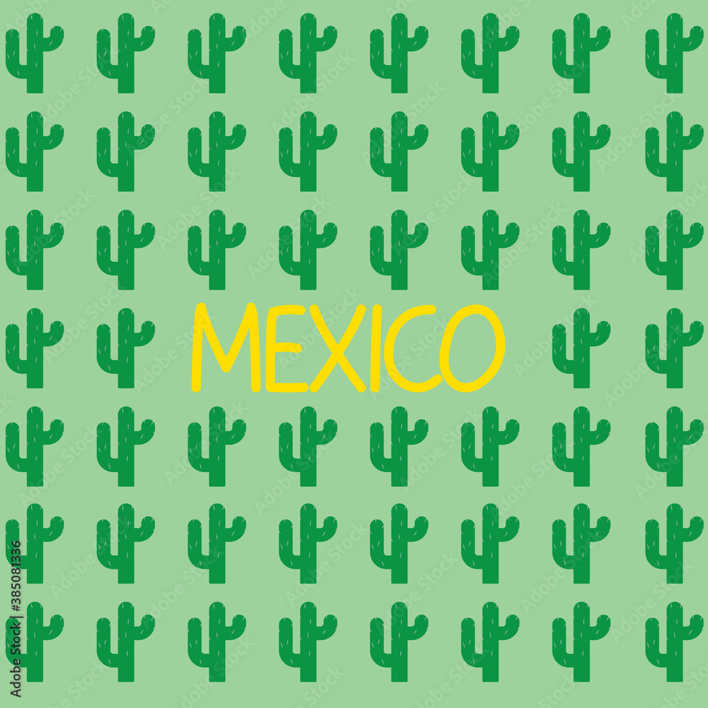 Mexico word and cactus pattern- vector illustration Mexico word and cactus pattern- vector illustration