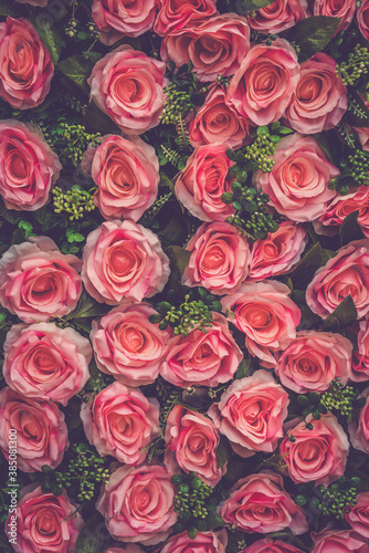 valentine day background  retro bouquet rose flowers close up