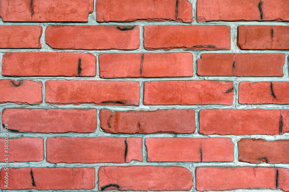 Obraz premium old rough red brick wall