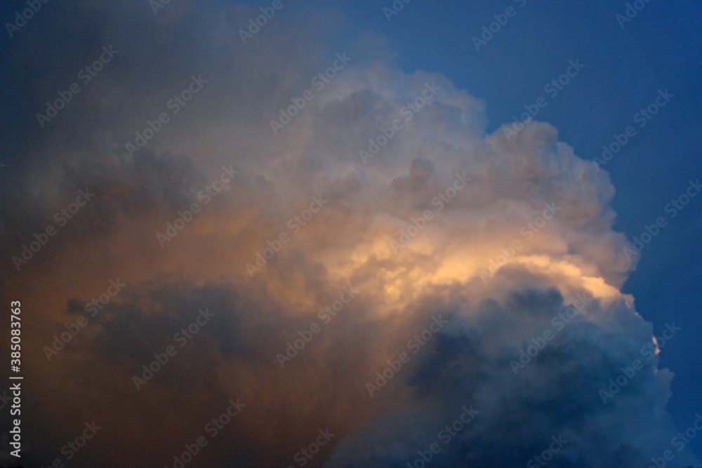 Storm clouds in the evening light