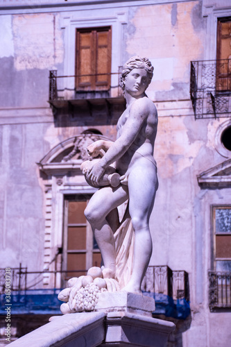 The Praetorian Fountain (Italian: Fontana Pretoria) is a monumental fountain of Palermo., Sicily, Italy photo