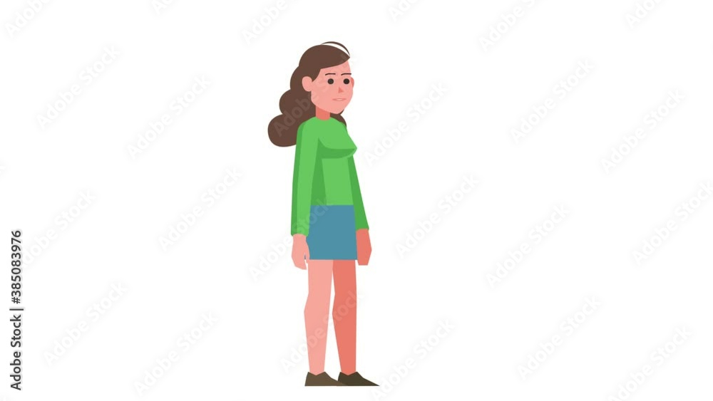 Cartoon Girl Character Talking Speaker Loop Animation Isolated with Luma Matte for Alpha Cartoon Girl Character Talking Speaker Loop Animation Isolated with Luma Matte for Alpha