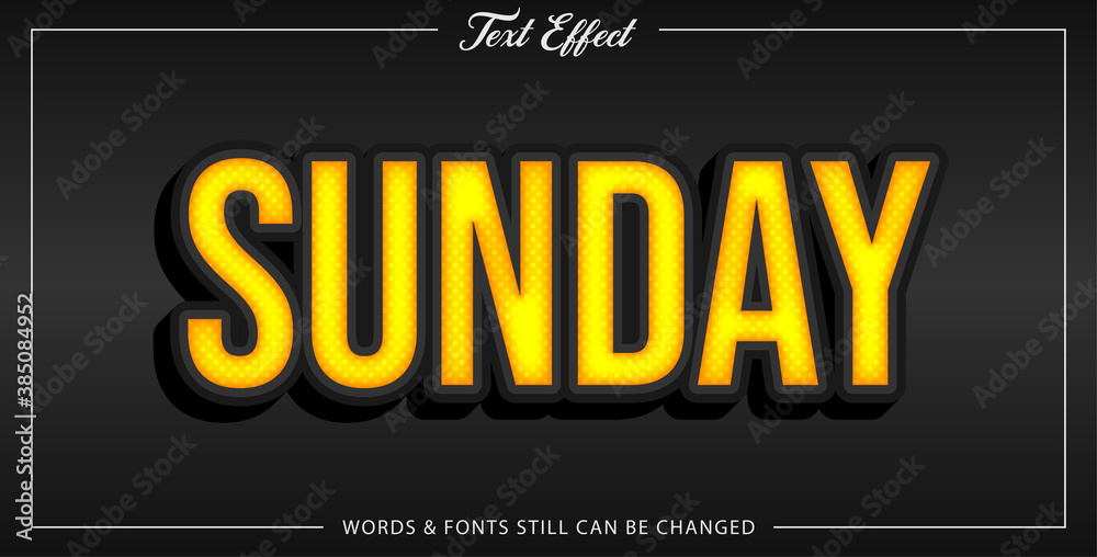 Font effect style sunday
