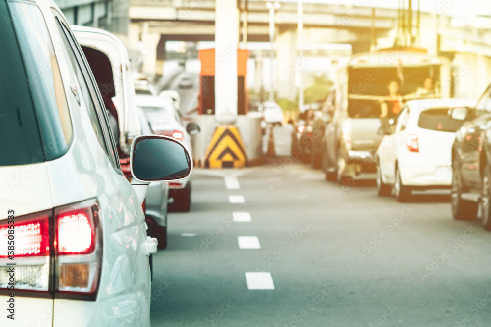 Traffic jam in bangkok. vintage filter