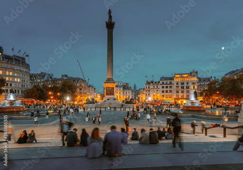 london trafalgar square, sunset time, UK photo
