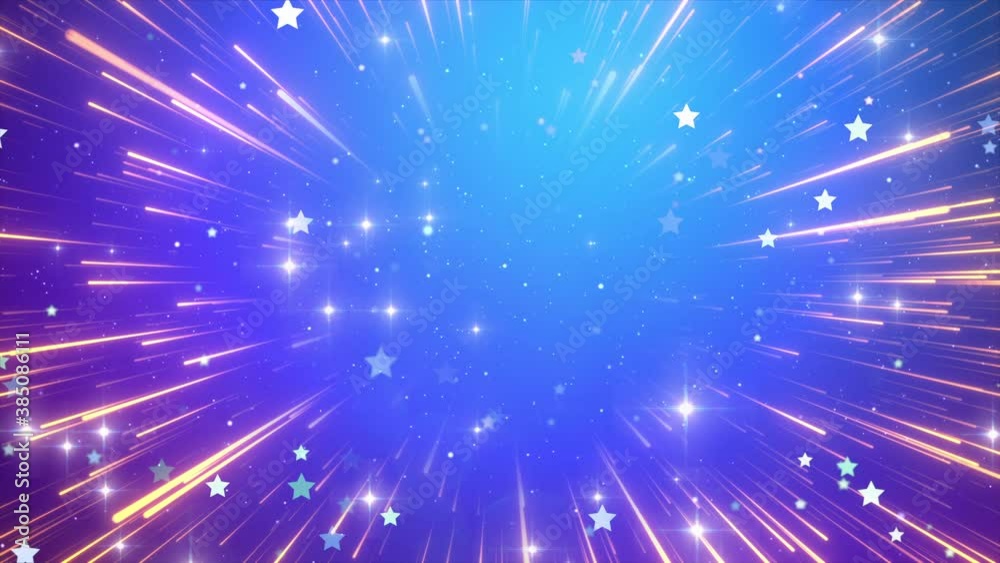  flying stars glitter particles backdrop loop.