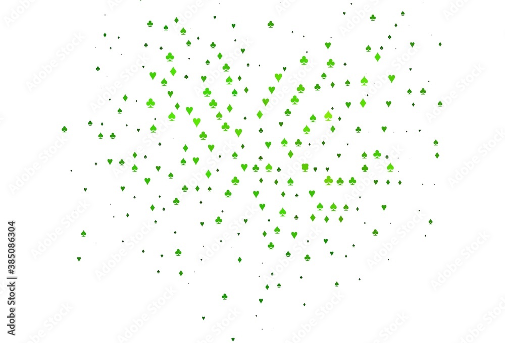 Light Green vector template with poker symbols. Light Green vector template with poker symbols.