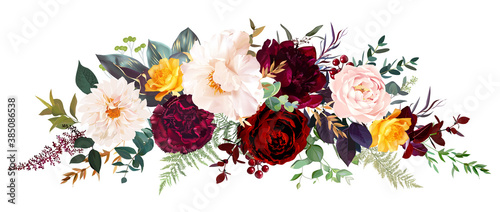 Foto Luxurios autumn vector design banner bouquet