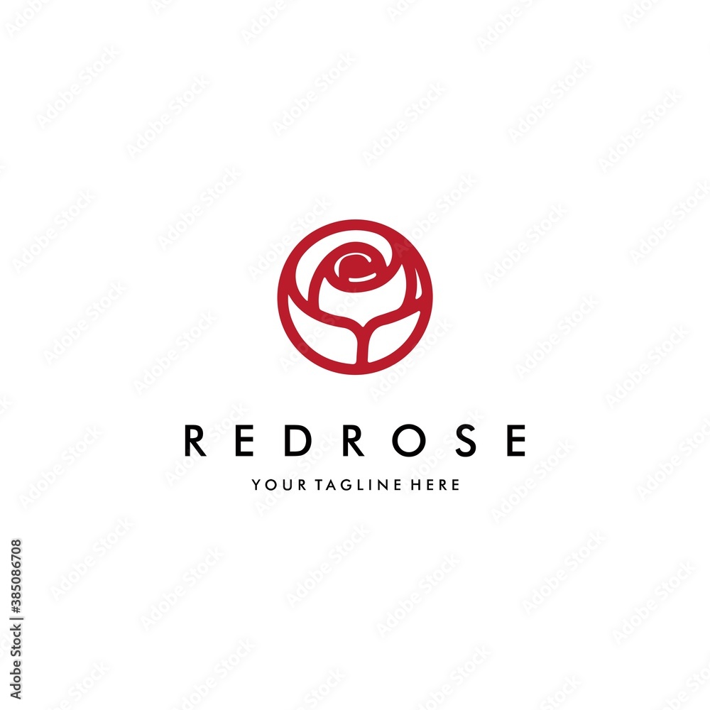 Red rose logo vector icon flower download