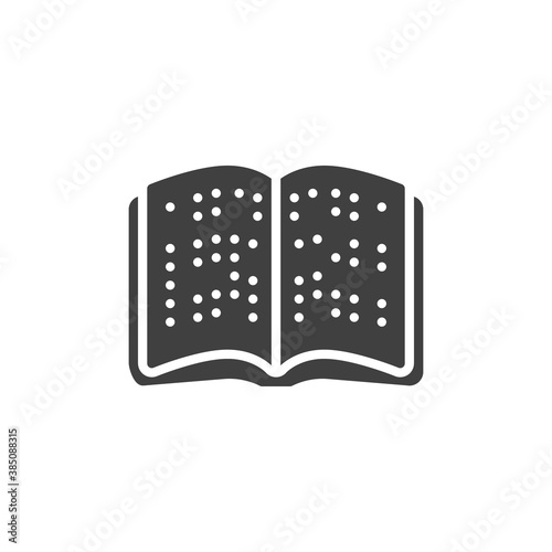 Braille book vector icon. filled flat sign for mobile concept and web design. Blind book pages glyph icon. Symbol, logo illustration. Vector graphics
