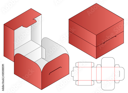 Box packaging die cut template design. 3d mock-up