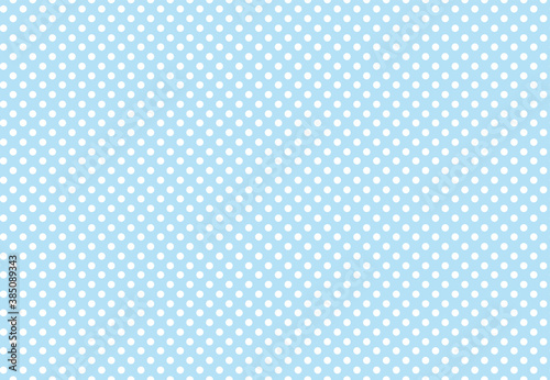 Polka dot seamless pattern. Abstract random scattered white dots on blue background, polka spots, vintage confetti pattern. Vector illustration for textile print wallpaper