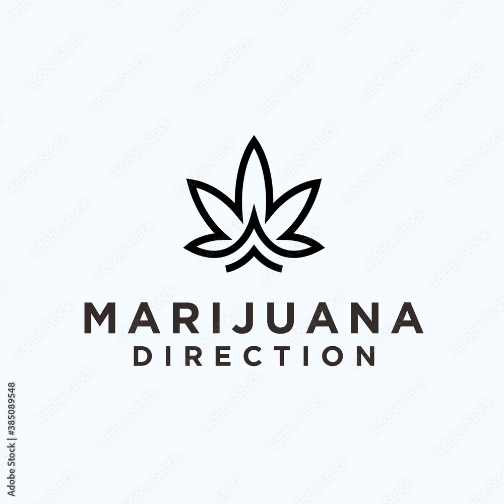 abstract marijuana logo. medicine icon