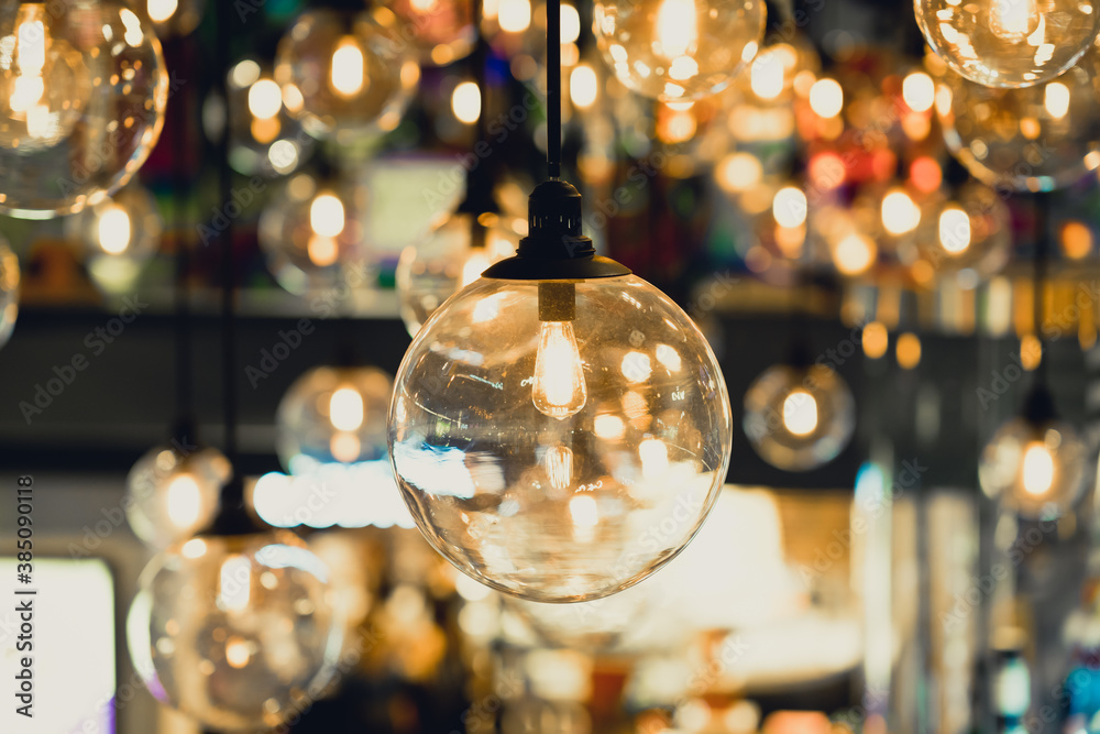 retro Edison light bulb decor close up retro Edison light bulb decor close up