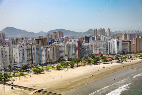 Aerial view of Santos city waterfront in Brazil © Norberto