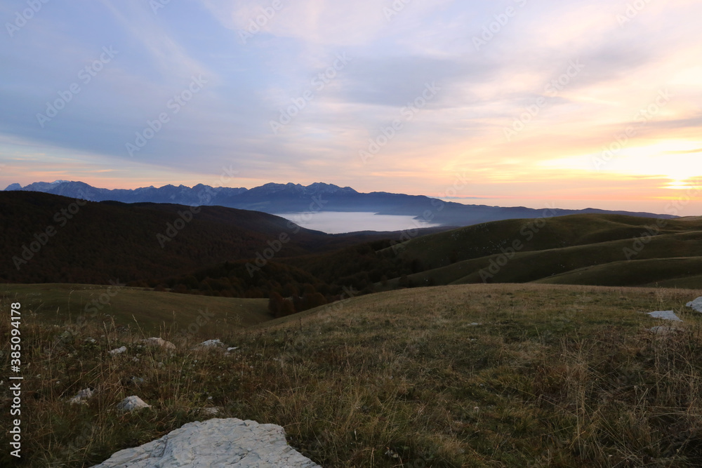 Sunrise at Mount Pizzoc in Italy