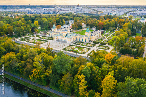 Autumn in Wilanow palace garden photo