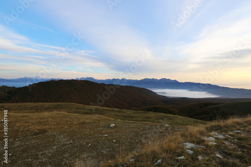 Sunrise at Mount Pizzoc in Italy