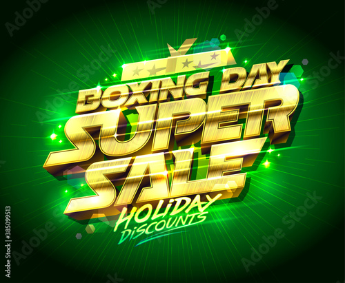 Boxing day blowout sale, mega discounts, vector banner design