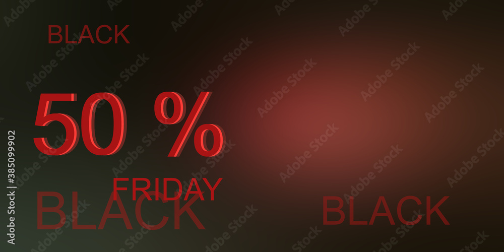 Dark banner for Friday sale. A billboard on the wall. Advertising concept for seasonal offer with glowing texts. Dark banner for Friday sale. A billboard on the wall. Advertising concept for seasonal offer with glowing texts.