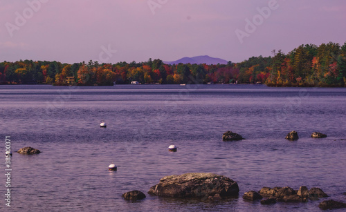 Fall sunset on Mousam Lake - Acton, Maine. photo