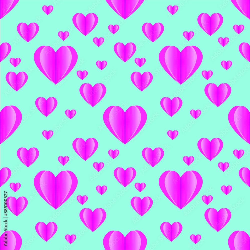 Pink love heart wedding decoration background.