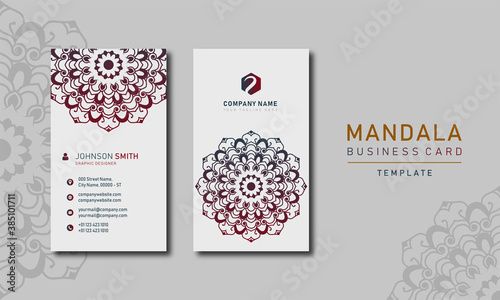 Elegant business card design with exclusive mandala design