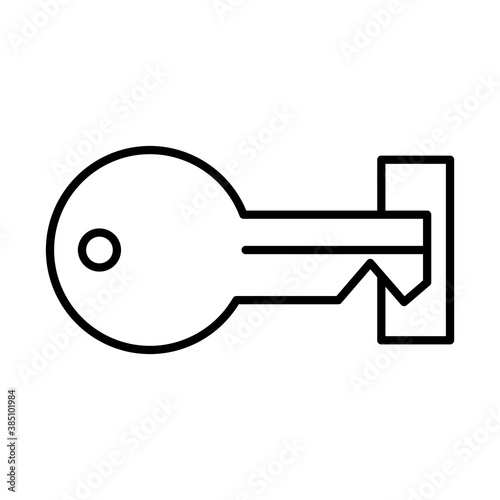 Key line style icon design of Security lock access door house safe safety and protection theme Vector illustration © Gstudio