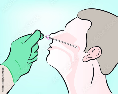 Step 5 : As a visual reference, the swab should be inserted about half the distance from the opening of the patient’s nostril and the ear. Rotate the swab several times.
