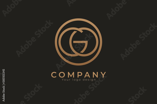 Abstract initial letter G and O logo, usable for branding and business logos, Flat Logo Design Template, vector illustration