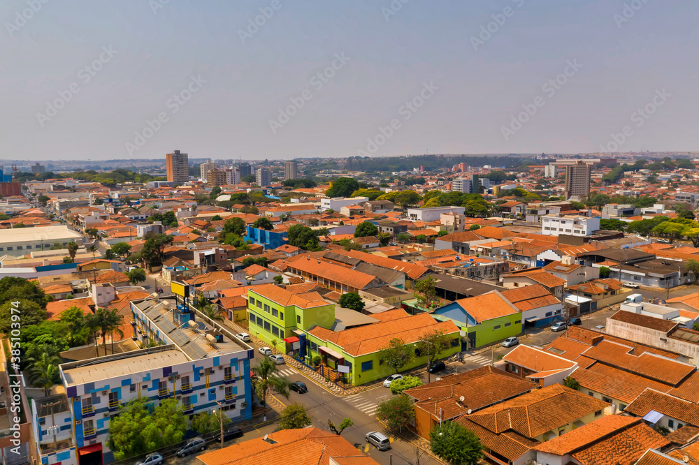 Aerial shoot of a small city outside São Paulo state